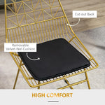 Load image into Gallery viewer, HOMCOM Luxurious Dining Chairs Set of 2, Metal Wire Kitchen Chair with Removable Velvet-feel Cushion, Cut-out Back and Steel Frame for Dining Room, Gold Tone