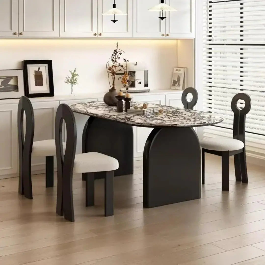 Luxurious Marble Top 6 Seater Dining Set