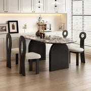 Luxurious Marble Top 6 Seater Dining Set