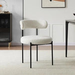 Load image into Gallery viewer, Luxurious Modern Dining Chairs - Stainless Steel Leg, Lamb Wool Single Lounge Chair  - White-GCC Home Center