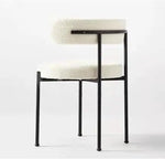 Load image into Gallery viewer, Luxurious Modern Dining Chairs - Stainless Steel Leg, Lamb Wool Single Lounge Chair  - White-GCC Home Center
