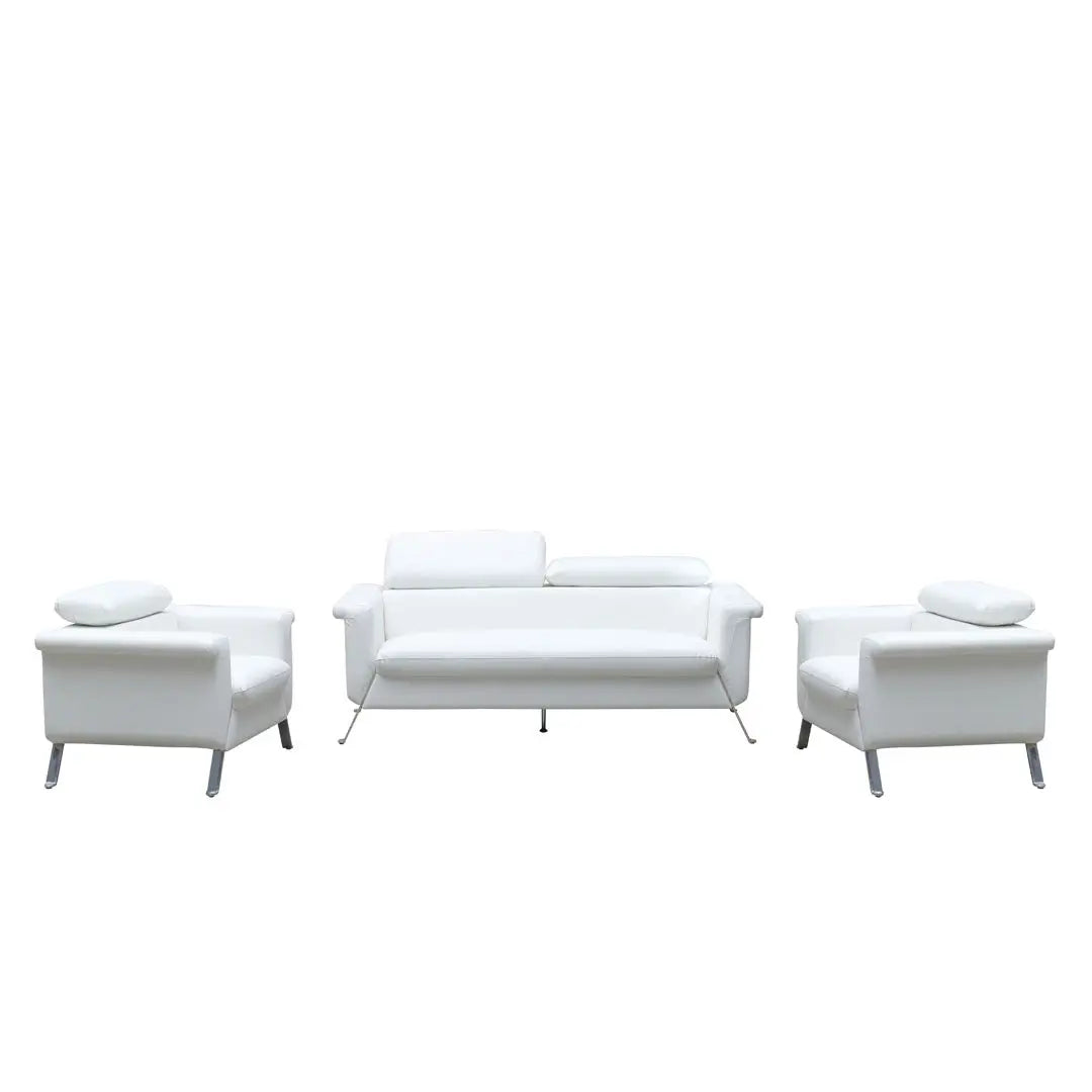 Luxurious PU Leather Office Sofa Set Metal Legs For Living Room And Office-GCC Home Center