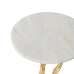 Load image into Gallery viewer, Luxurious Round Accent Table – White Marble Top with Gold Metal Base