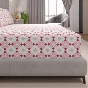 Luxury 100% Cotton Fitted Sheet Set – Regatta Blush, Argyle Pattern, 90x200cm-GCC Home Center