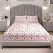 Luxury 100% Cotton Fitted Sheet Set – Regatta Blush, Argyle Pattern, 90x200cm-GCC Home Center