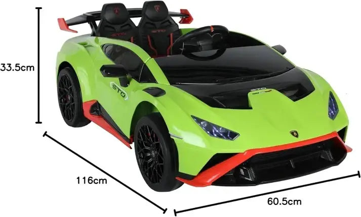 Luxury 2.4G Kids Ride-On Sports Car –Lamborghini Huracan STO Ride on Car for Kids - Green
