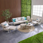 Load image into Gallery viewer, Luxury 5-Seater Aluminum Rope Sofa Set with 2 Tables – Beige