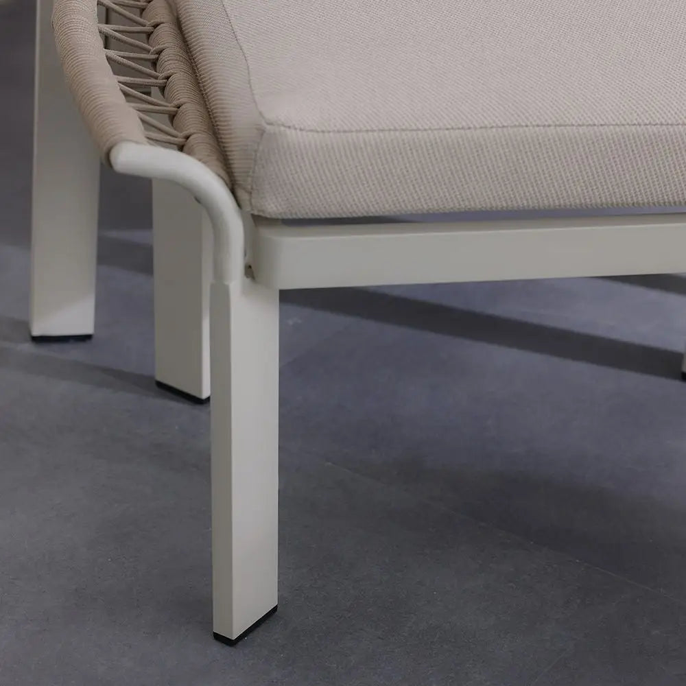 Luxury 5-Seater Aluminum Rope Sofa Set with 2 Tables – Beige