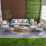 Load image into Gallery viewer, Luxury 5-Seater Aluminum Rope Sofa Set with 2 Tables – Beige