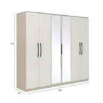 Load image into Gallery viewer, Luxury 6 Door Wardrobe – Walnut &amp; Beige