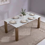 Load image into Gallery viewer, Luxury 6-Seater Dining Set – Off White &amp; Gold