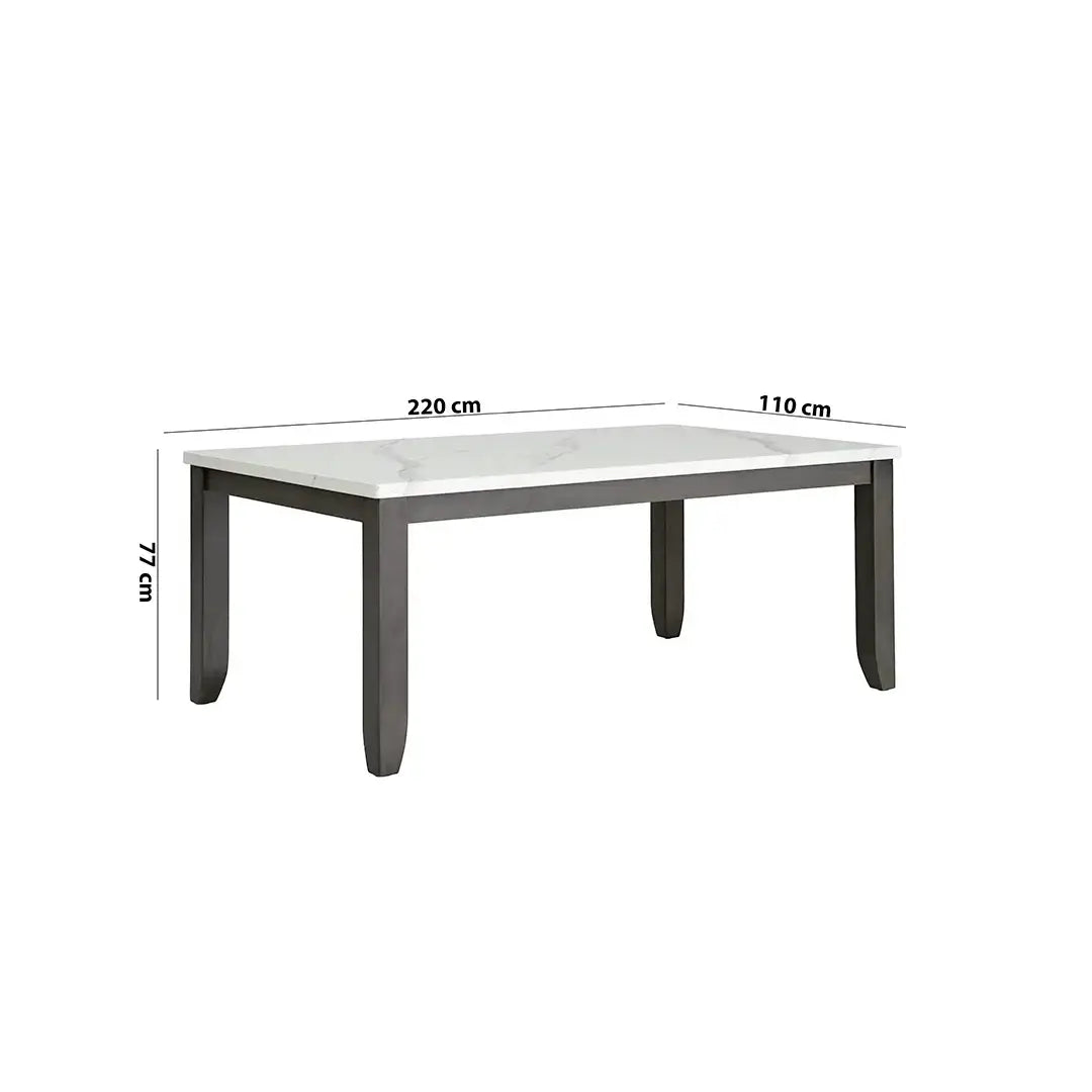 Luxury 8-Seater Dining Set – White & Antique Grey