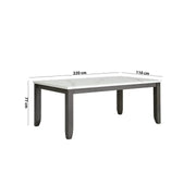 Luxury 8-Seater Dining Set – White & Antique Grey