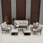 Luxury 9-Seater Outdoor Sofa Set - Grey
