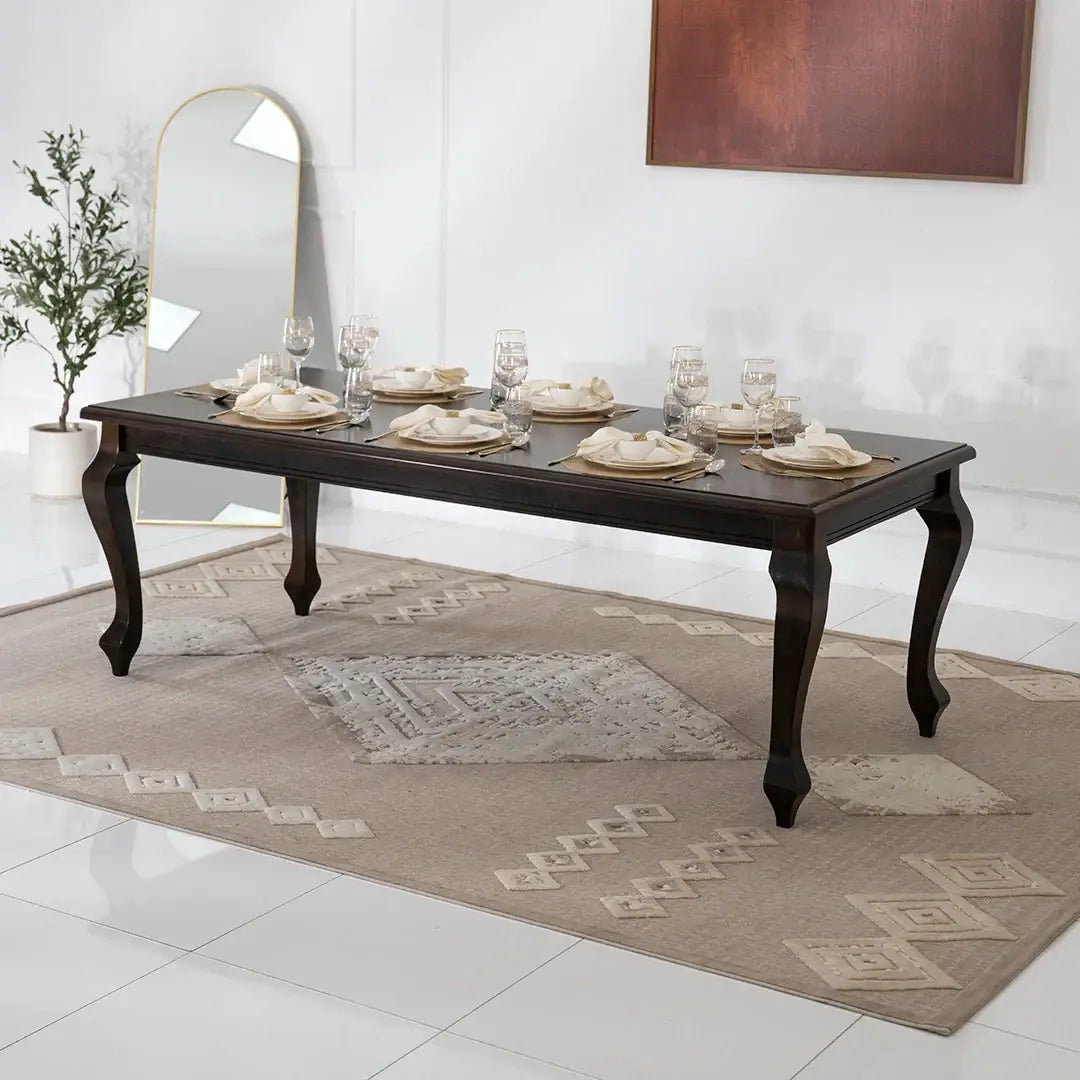 Luxury Classic Style 8-Seater Dining Set – Beige