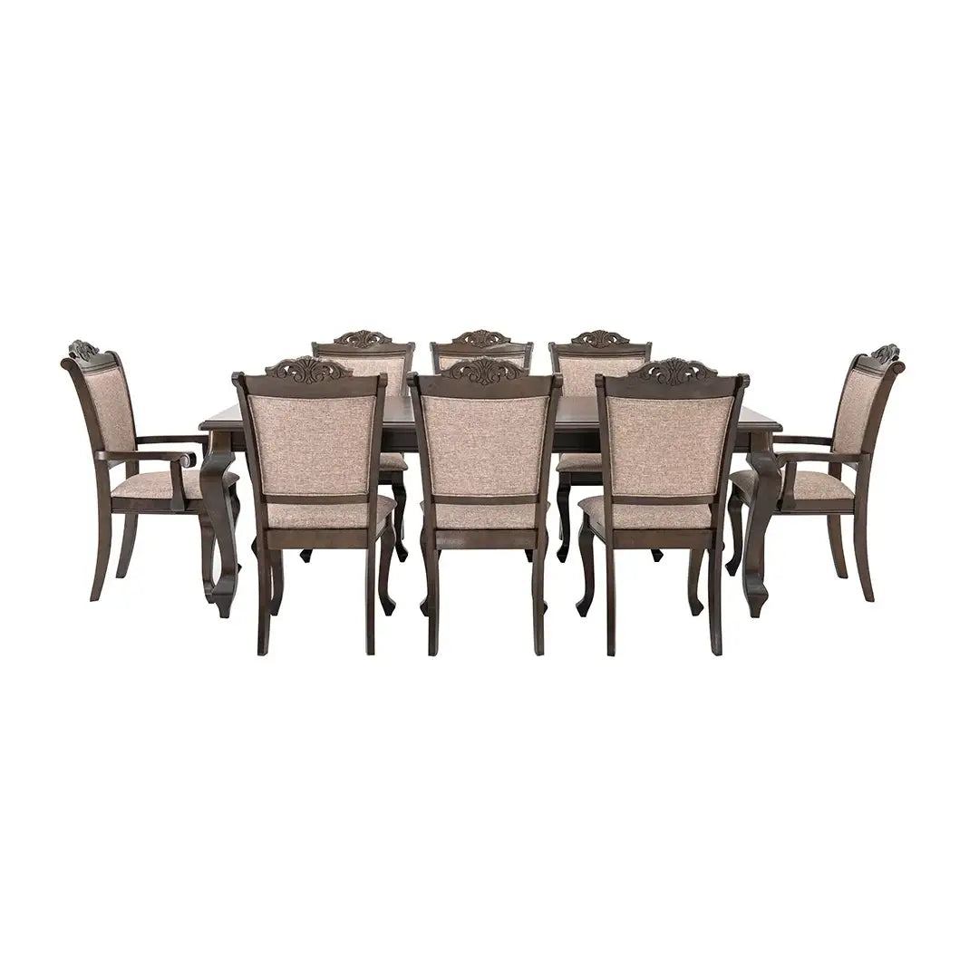 Luxury Classic Style 8-Seater Dining Set – Beige