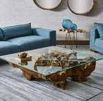 Load image into Gallery viewer, Luxury Coffee Table In Teak Root Wood In Natural Finish - Unique Natural Design