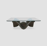 Load image into Gallery viewer, Luxury Coffee Table – Tempered Glass Top with Solid Wood Base