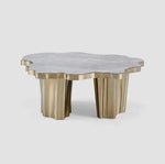 Load image into Gallery viewer, Luxury Coffee Table with Natural Grey Marble with Brushed Gold Base
