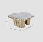 Load image into Gallery viewer, Luxury Coffee Table with Natural Grey Marble with Brushed Gold Base