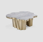 Load image into Gallery viewer, Luxury Coffee Table with Natural Grey Marble with Brushed Gold Base