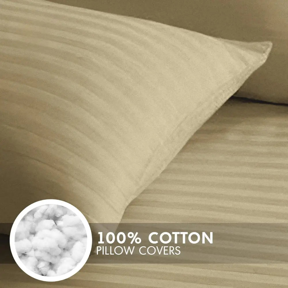 Luxury Cotton Sateen Bed Pillow Covers (2-Pack) – 100% Long-Staple Cotton, 250TC, 50x75cm, Soft & Durable, Made in UAE-GCC Home Center