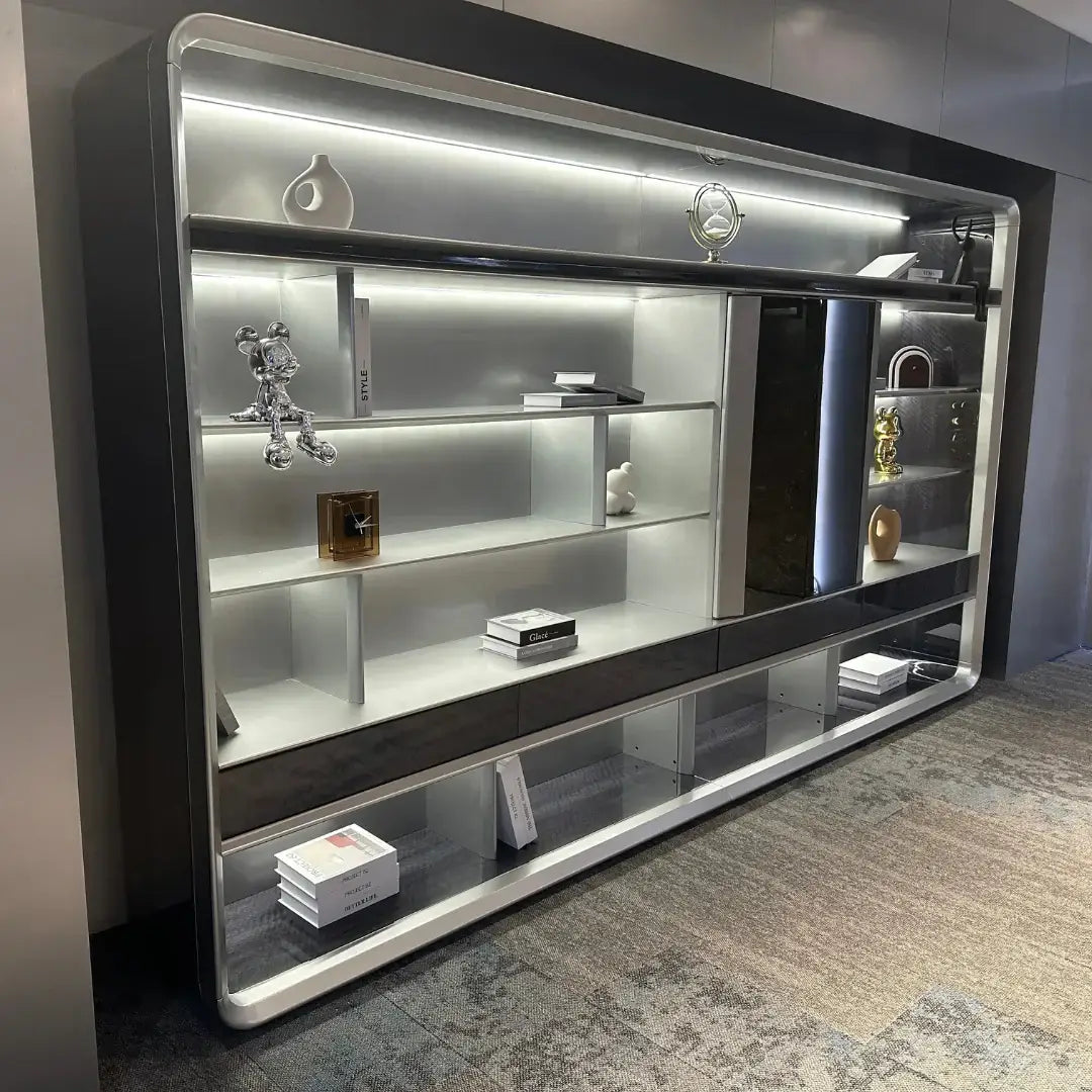 Luxury Executive Back Cabinet – Luxury High-End Aircraft Modeling Storage Unit (300 × 45 × 202.5 cm)