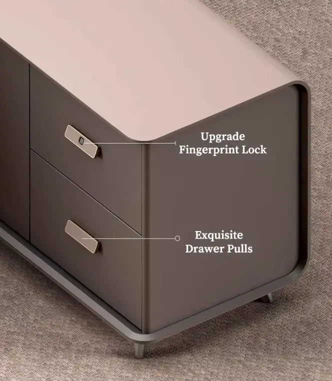 Luxury Executive Office Desk with Side Cabinet – JY01-A03-T (280×200 cm)
