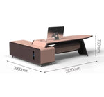 Load image into Gallery viewer, Luxury Executive Office Desk with Side Cabinet – JY01-A03-T (280×200 cm)