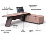 Load image into Gallery viewer, Luxury Executive Office Desk with Side Cabinet – JY01-A03-T (280×200 cm)