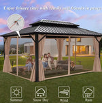 Load image into Gallery viewer, Luxury Gazebo 3.65 x 6m Double Roof Aluminum Gazebo - Brown-GCC Home Center