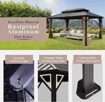 Load image into Gallery viewer, Luxury Gazebo 3.65 x 6m Double Roof Aluminum Gazebo - Brown-GCC Home Center