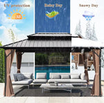 Load image into Gallery viewer, Luxury Gazebo 3.65 x 6m Double Roof Aluminum Gazebo - Brown-GCC Home Center
