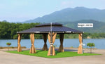 Load image into Gallery viewer, Luxury Gazebo 3.65 x 6m Double Roof Aluminum Gazebo - Brown-GCC Home Center
