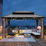 Load image into Gallery viewer, Luxury Gazebo 3.65 x 6m Double Roof Aluminum Gazebo - Brown-GCC Home Center