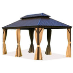 Load image into Gallery viewer, Luxury Gazebo 3.65 x 6m Double Roof Aluminum Gazebo - Brown-GCC Home Center