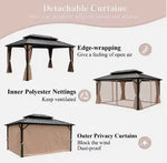 Load image into Gallery viewer, Luxury Gazebo 3.65 x 6m Double Roof Aluminum Gazebo - Brown-GCC Home Center