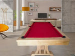 Load image into Gallery viewer, Luxury handicraft 8ft pool table with red felt top natural oak finish frame and black drop pockets
