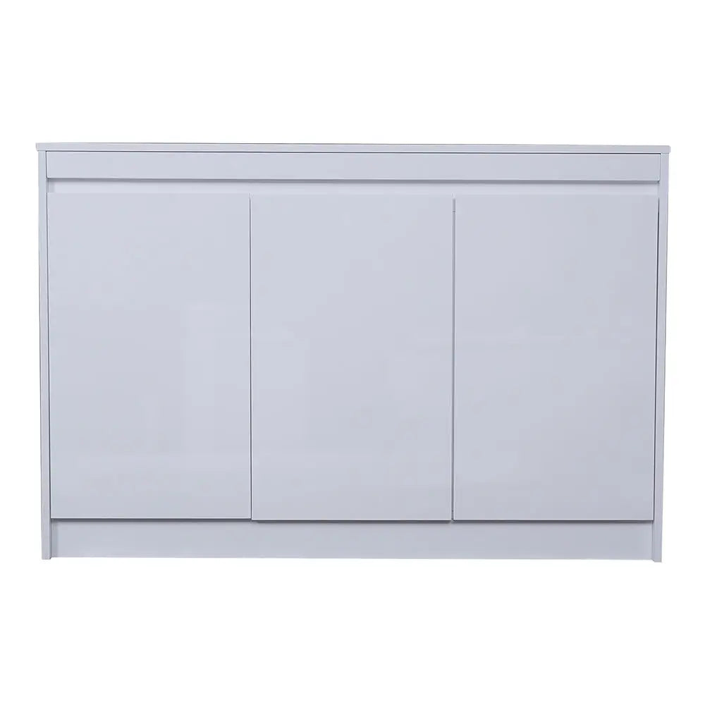 Luxury HDF Low Cabinet With 2-Door Cabinet And 2-Shelves, Glossy White-GCC Home Center