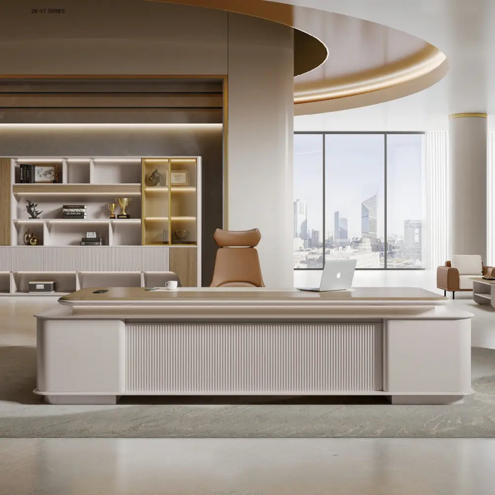 Luxury L Shaped Desk Office Furniture Minimalist Workbench Modern CEO Office Executive Desk  280*210 cm