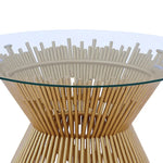 Load image into Gallery viewer, Luxury Metallic Finish Tempered Glass Top Prism Dining Table