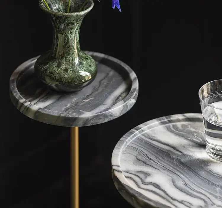 Luxury Modern Coffee Table With Natural Marble, Side Tables For Living Room - Cloudy-GCC Home Center