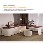 Load image into Gallery viewer, COOLBABY Luxury modern simple solid wood red dresser corner with LED light makeup table small-GCC Home Center