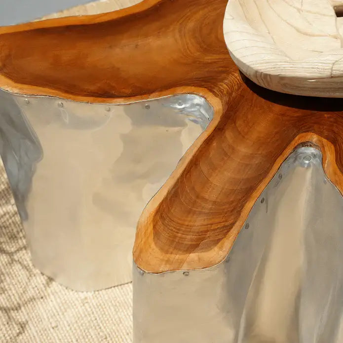 Luxury Natural Solid Teak Wood Coffee Table