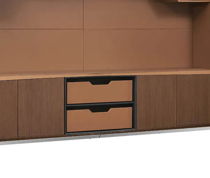 Luxury Office Cabinet, Smart File Cabinet With Four-Door, Four Shelves And Two Drawers - Brown-GCC Home Center