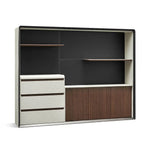 Load image into Gallery viewer, Luxury Office Cabinet With 2-Shelves, 3-Door Cabinet And Three Door Drawers - White and Brown-GCC Home Center