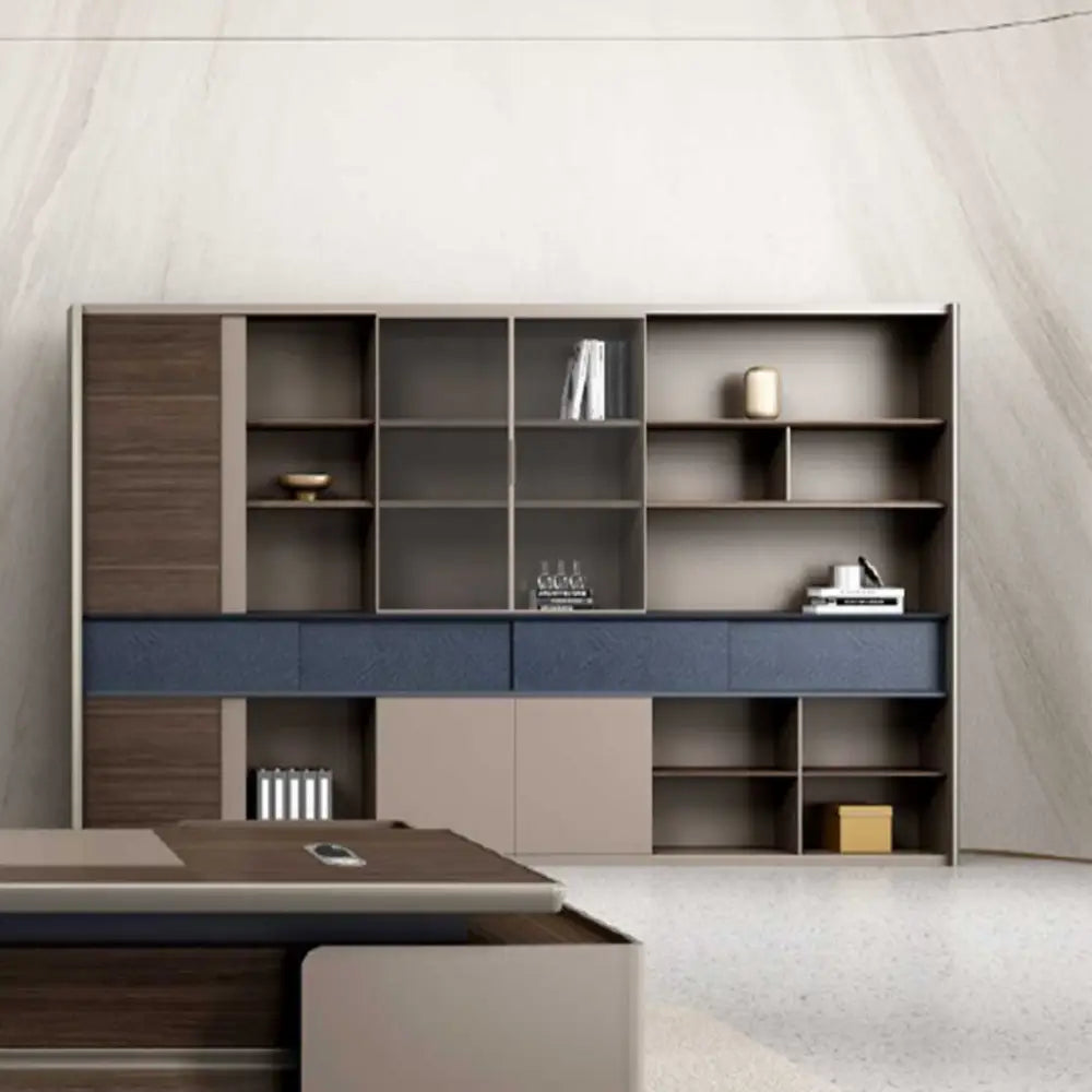 Luxury Office Cabinet With Multiple Shelves For Workspace - Brown-GCC Home Center