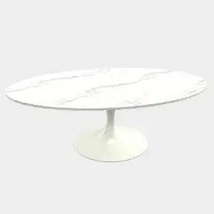 Luxury Oval Dining Table – Warm Gray