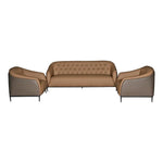 Load image into Gallery viewer, Luxury PU Leather Cushioned Office Sofa With Metal Legs - Brown-GCC Home Center