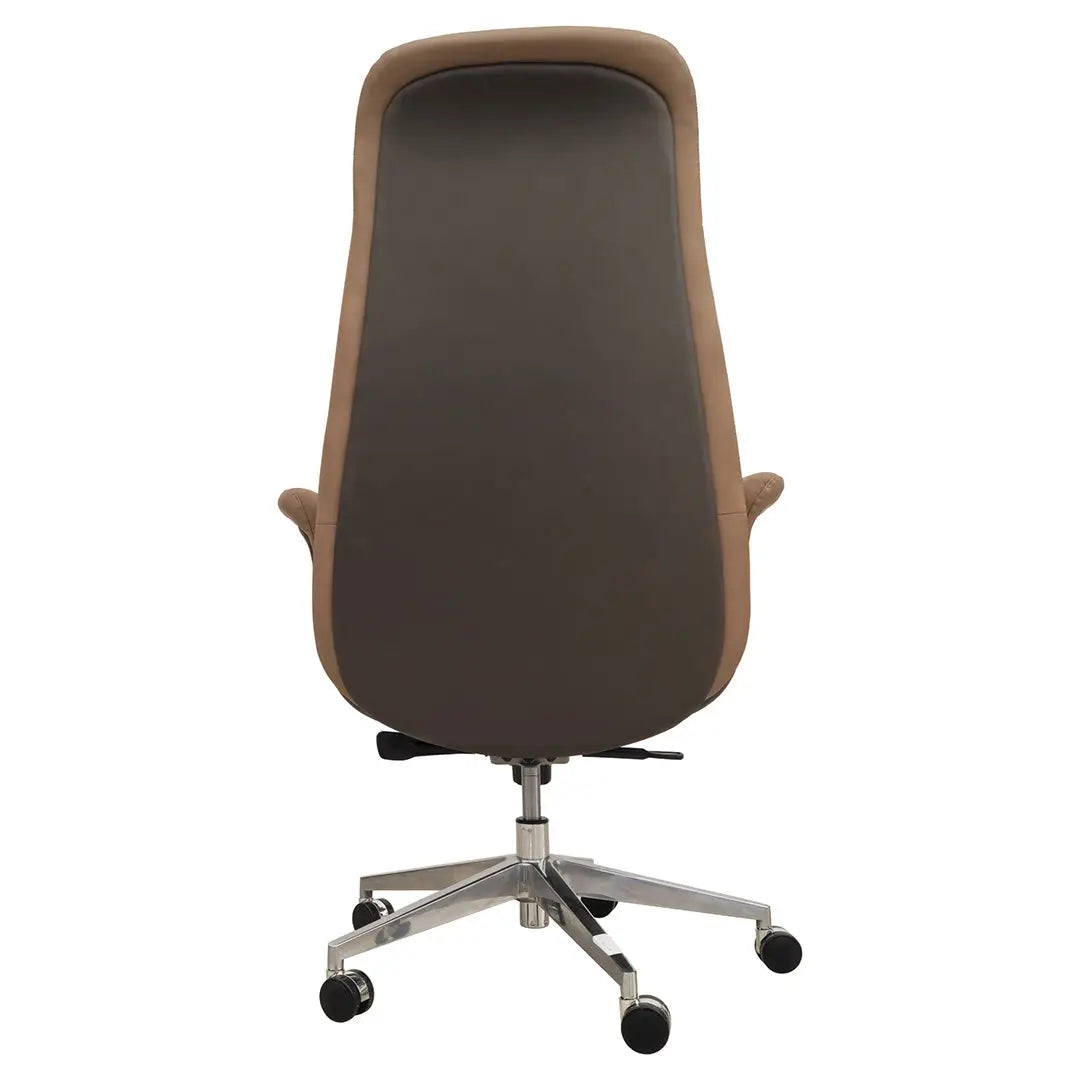 Luxury PU Leather High Back Office Chair - Brown-GCC Home Center